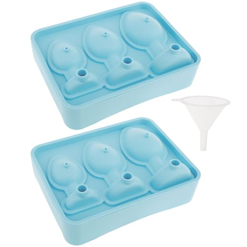 2 Pcs Prank Ice Cube Mold, Silicone Ice Cube Trays Mold, Fun Shapes Novelty Ice Maker Mold with Sealed Lid, Silicone Personalized Freezer Ice Cube Mold for Bar, Cocktails, Whiskey Coffee, Chocolate