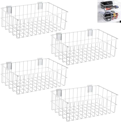 Maxdot 4 Pack Slatwall Baskets Set Multi-Size Ventilated