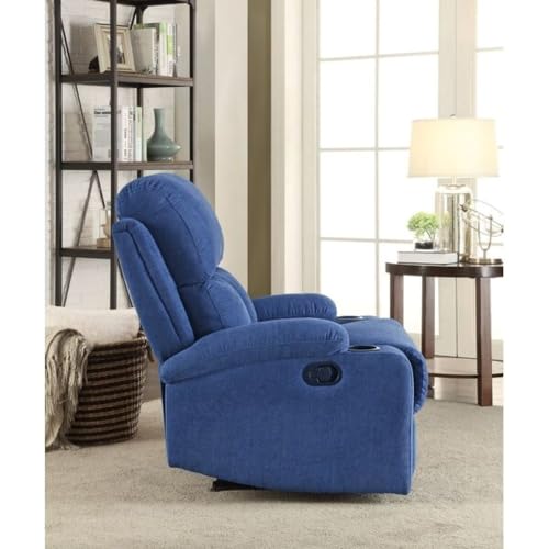 Image of Torque Fabio 1 Seater Fabric Recliner Chair for Home Blue | Manual Recliner Sofa 1 Seater Recliner for Valentine Gifts for Husband Wife Home Decor