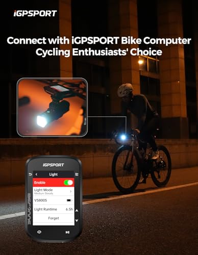 Image of iGPSPORT Smart Bike Light, 500 /800 /1200 /1800 Lumens Bright Bicycle Headlight for Night Riding Cycling Rechargeable Waterproof