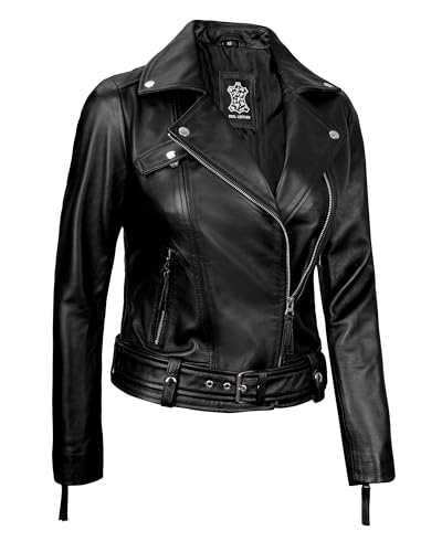 Image of Blingsoul Womens Real Leather Jacket - Asymmetrical Leather Jackets for Women