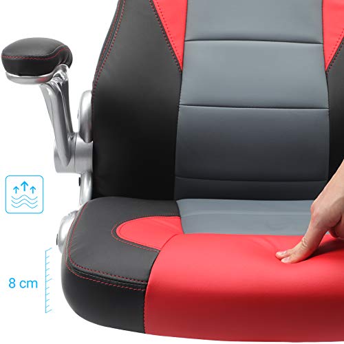 Songmics Obg28Br Gamingstoel, Zwart/Grijs/Blauw - Image 7