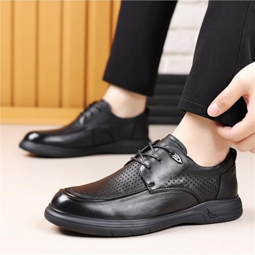 Men's Hollow Out Genuine Leather Derby Shoes Soft Sole Formal Business Wedding Dress Shoes for Groom Summer Suit2