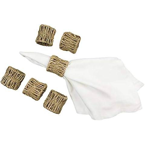 Cork & Leaf Handmade Natural Napkin Rings, Dinner, Party Decorations - 2 Inch (Set of 6) Cover