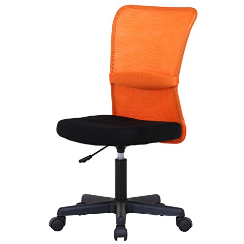 不二貿易 オフィスチェア デスクチェア メッシュ 腰サポート オレンジ ハンター 90868