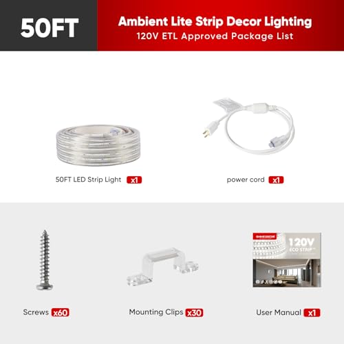 Tira de luces LED exterior impermeable de 50 pies miniatura 5
