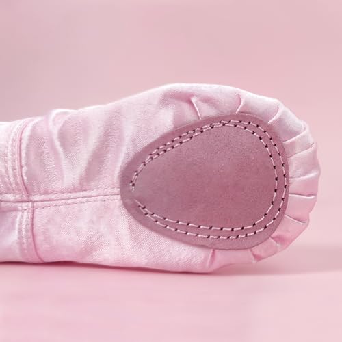 Girls Ballet Dance Shoes Fleece Lined Split Sole Flats Practice Slippers with Elastic Laces2