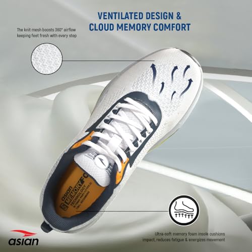 Image of ASIAN Powerplay-23 Men's Running Shoes | Lightweight Sports Sneakers with Soft Cushion Sole | Breathable Knit Upper | Ideal for Gym, Walking, Jogging, Training