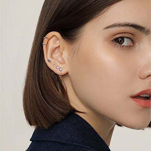 Jerywe 27Pcs 16G Cartilage Earrings Stud Hoop For Women Men Stainless Steel Helix Piercing Tragus Earrings Forward Conch Piercing Jewelry #TOP4