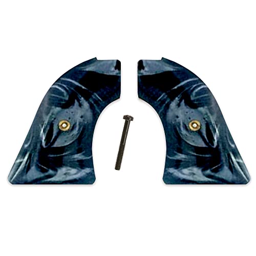 Premium Gun Grips Compatible Replacement for Heritage Arms Rough Rider Black Pearl 6 and 9 Shot .22 &.22 Mag Black Mother of Pearl MOP