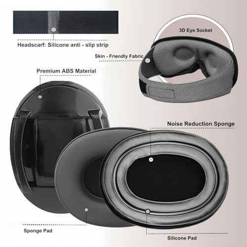 Noise Reduction Ear Muffs Eye Mask for Sleeping Set, Noise Cancelling Earmuffs 3D Light Blocking Sleep Mask Set
