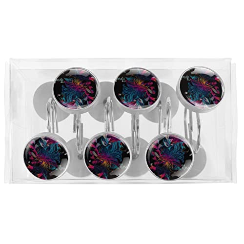 Crochets de rideau de douche multicolores pour tringle de salle de bain - 6