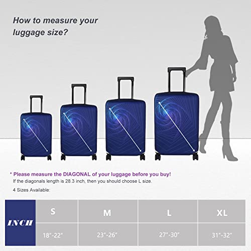 Explore Land Travel Luggage Cover Suitcase Protector Fits 18-32 Inch Luggage, Gyrotropic, L, Gyrotropic