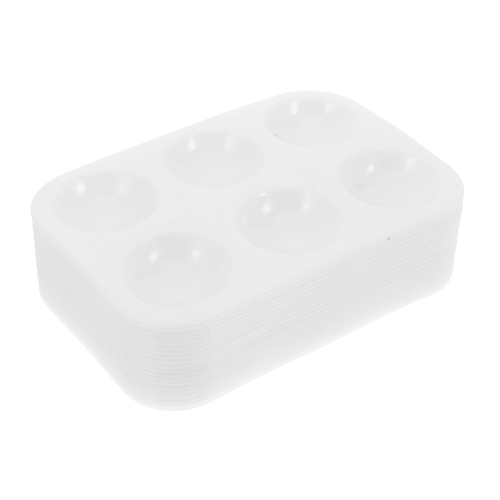 Housoutil 20pcs White Plastic Rectangular Paint Palette Trays Art Supplies for School Projects Craft Workshops and Accurate Color Mixing