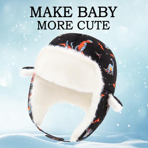 Image of BAVST Winter Trapper Hat for Boys Girls Waterproof Warm Baby Toddler Ushanka Fleece Beanie Hats for 6M-6T
