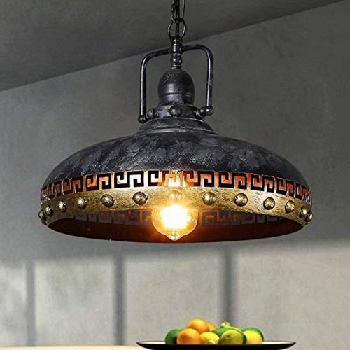 Lámpara de techo colgante retro E27 con diseño de sombrero de hierro vintage para restaurante