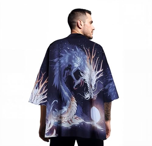 Image of Women's and Men Kimono Cardigan Japanese Long Sleeves Lightweight Open Front Coat Tops