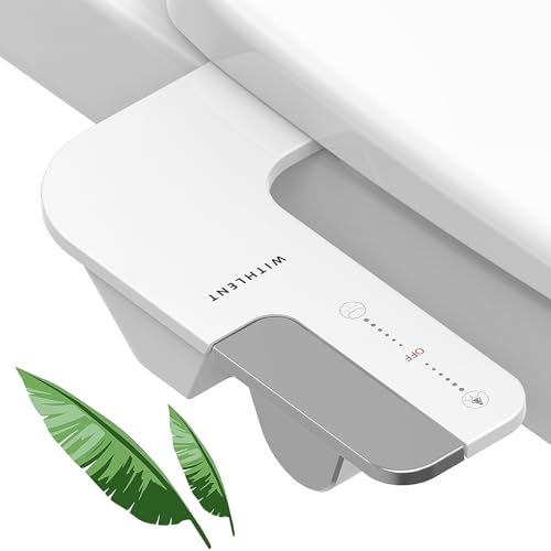 Bidet Einsatz für Toilette,Ultra-Slim Nicht Elektrisch Bidet aufsatz für toilette mit,Doppel Düsen Bidet Toilettenaufsatz,Spart Papier,Einfache Kontrolle WC-Aufsatz, Taharet (Silber)