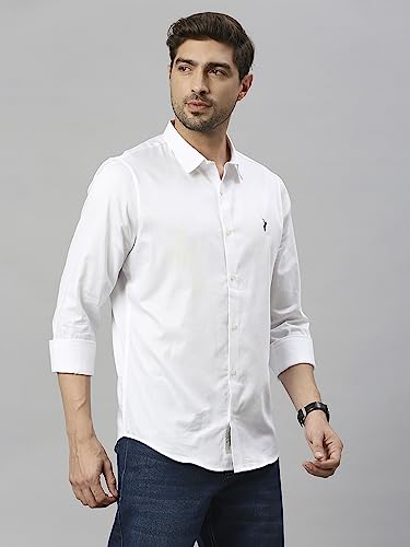 Image of Thomas Scott Men's | Solid | Full Sleeve | Slim Fit | Cotton Blend | Spread Collar | Casual Shirt