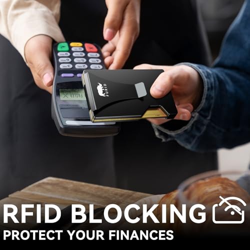 Card Wallet for Men Slim Minimalist: Metal Wallets with Money Clip - Rfid Thin Front Pocket Credit Card Holder - Gift for Men Husband Father at Anniversay Brithday3