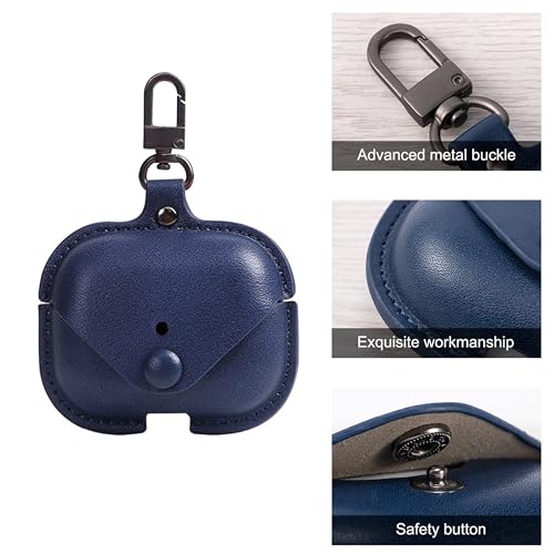 Image of Like Star AirPod Pro /Pro2 Camouflage Leather case Cover Shockproof with Loss Prevention Clip for Apple Air-Pods Pro /Pro2 Wireless Charging Case (Army Blue)