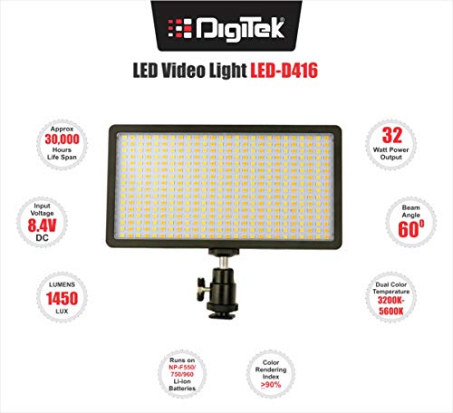Image of Digitek LED-D416 Professional Video Light (Black)