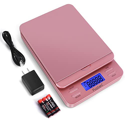 fuzion shipping scale digital postage scale for packages 86 lb01oz with hold and tare postal scale with flip holder package scale for small business battery amp ac adapter rose gold