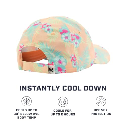 Image of MISSION Cooling UPF Performance Hat - Unisex One Size Cap for Workouts, Golf & Running - Sweat & Water Activated Technology - (Junglebird Tropical Peach)
