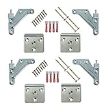 Juego colgador para muebles de cocina armarios cabeceros cabezales percheros estantes, escuadra+placa de montaje. Incluye tacos y tornillos. Herraje para pared suspendido oculto, montaje resistente(2)