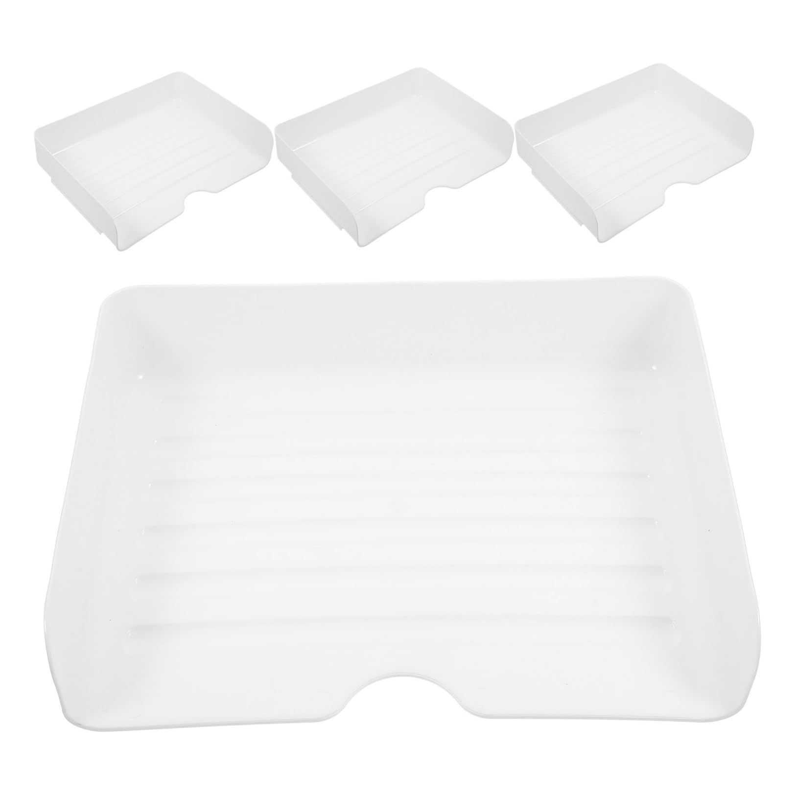 Vassoi Portadocumenti Impilabili da Scrivania 4 Pezzi in Pp Bianco | Design Salvaspazio, Uso Versatile, Finitura Elegante per Ufficio e Conservazione Documenti