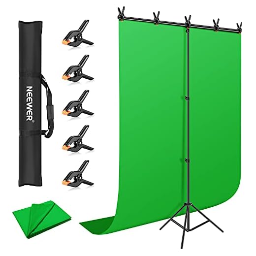 Neewer Photo Backdrop Stand T-Shape Background Backdrops Support Kit: (1) Max 6.7feet/2Meters Adjustable Tripod Stand; (2) 2.5feet/78.5cm Crossbar; (3) Clamps for Photo Studio, Video Photography