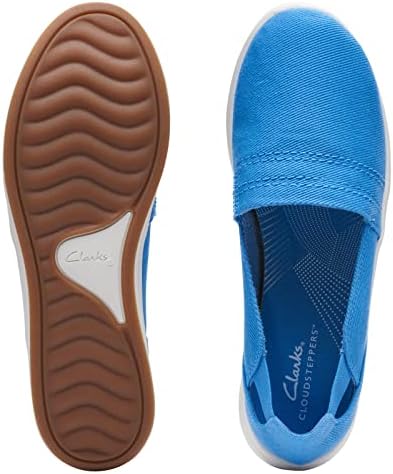 Clarks Women's Breeze Step Loafer, Blue Canvas, 8.5 Wide | Image 5