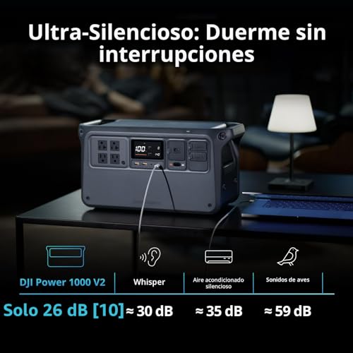 DJI Power 1000 V2 Estación de Energía Portátil, Batería LFP de 1024Wh, Tamaño Compacto, Salida Estable de 2600W, Recarga del 0-80% en 37 Minutos, Generador Eléctrico para Hogar, Camping, Casas - Image 7