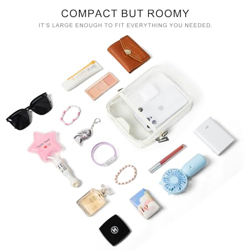 Image of LATMAP Clear Bag for Stadium Events 12x6x12 Clear Purse with 3-Zipper Pockets Crossbody Handbag Tote for Concerts Sports