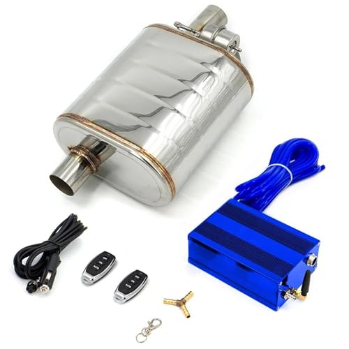 Terminales de Escape Kit Tubo Escape Con Válvula Vacío Y Control Escape Universal Automóvil Silenciador Variable Acero Inoxidable 51 63 Y 76Mm Control Remoto Tubo de Escape Coche(70MM Vacuum Pump)