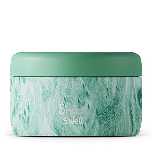 S'nack by S'well Stainless Steel Food Container - 10 Oz - Peppermint Tree - Double-Layered Insulated Bowls Keep Food Cold for 10 Hours and Hot for 4 - BPA-Free