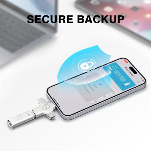 Image of iDiskk USB 3.0 Flash Drive 128GB for iPhone,External Memory Photo Keeper Storage Stick for Picture /Video /Data Saver,Backup for iPad Android, Mac & PC