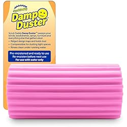 Persianas Cat Scrub Daddy Damp Duster, Esponja Mágica Atrapapolvo, Plumero para Limpiar Persianas Venecianas y de Madera, Ventilaciones, Radiadores, Zócalos, Espejos y Telarañas - Atrapa Polvo - Rosa