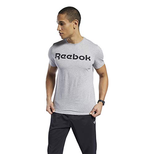 Reebok Men's Reebok Linear Logo T-shirt, medium grey heather, Large