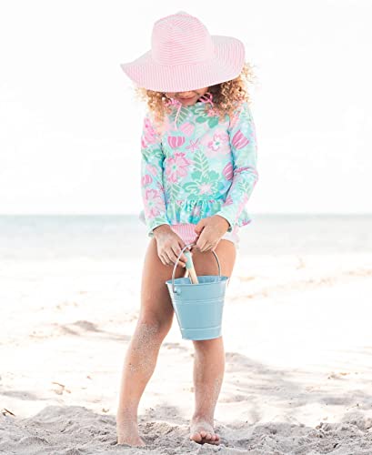 Image of RuffleButts Baby /Toddler Girls UPF 50+ Sun Protective Wide Brim Swimwear Sun Hat