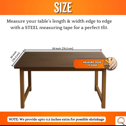 Image of Qlarity Covers 1.5mm Super Shield PVC Table Cover, 30 X 30 Inch Clear | Thick clear table cover made from premium transparent thick cover provides long-lasting protection from spills and scratches