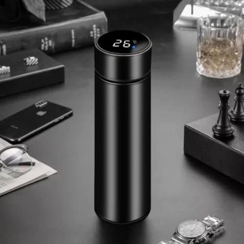 Garrafa Térmica De Inox Café, Água Quente e Frio C/Sensor De Temperatura Em Led 500 ML Parede Dupla