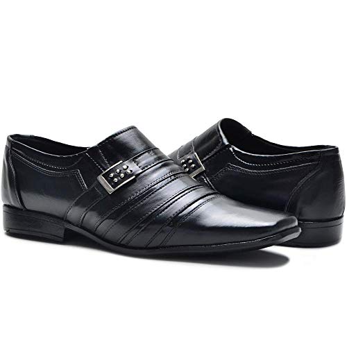 Kit 2 Pares Mocassim Masculino Monaco e Sapato Social Preto+whisky 40