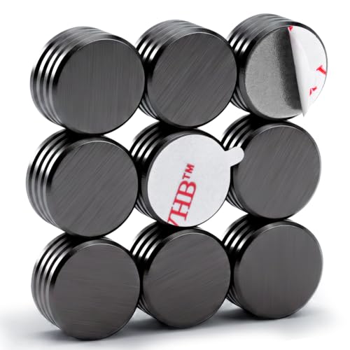 Image of DIYMAG Strong Adhesive Magnets,35p 0.98x0.12in Fridge Refrigerator Magnet | Small Round Black Ceramic Button Neodymium Magnets, Heavy Duty,for Whiteboard,Crafts,Office, Scientific,Refrigerator,Fridge