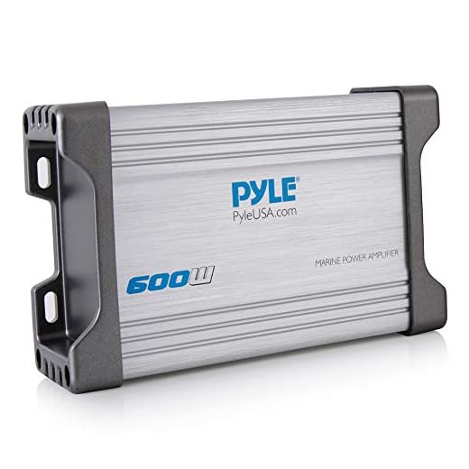 Pyle 4-Channel Marine Amplifier Receiver - Waterproof and Weatherproof Audio Subwoofer for Boat Stereo Speaker & Other Watercraft - 1200 Watt Power, Wired RCA, AUX and MP3 Audio Input Cable - PLMRMP4A
