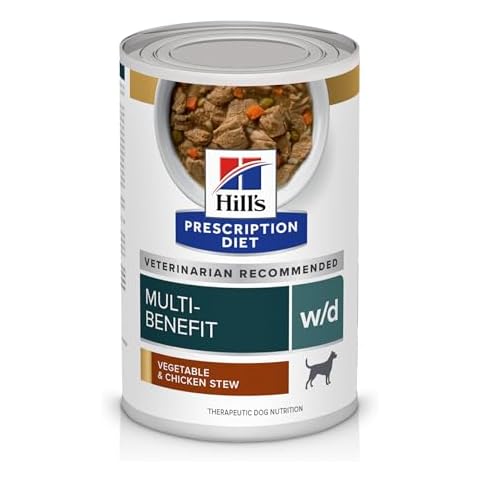 Hill's Prescription Diet w/d Multi-Benefit Digestive/Weight/Glucose/Urinary Management Vegetable & Chicken Stew Wet Dog Food, Veterinary Diet, 12.5 Oz (Pack of 12) Cover