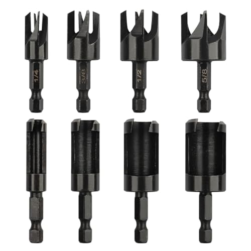 Image of Serplex 8Pcs Assorted Hole Saw Drill Bit Set for Wood, Hex Shank