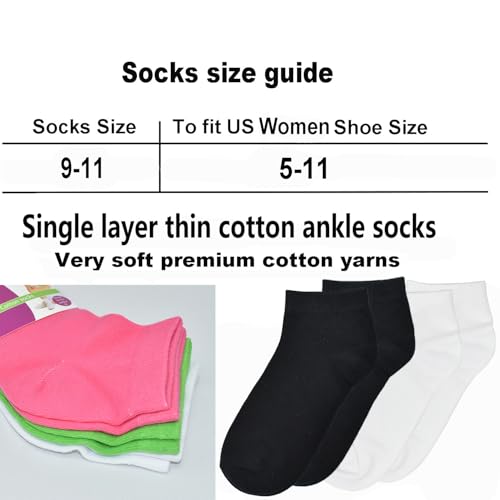 Image of Glory Max 6 Pairs Women Cotton Thin Ankle Low Cut Lightweight Casual Socks