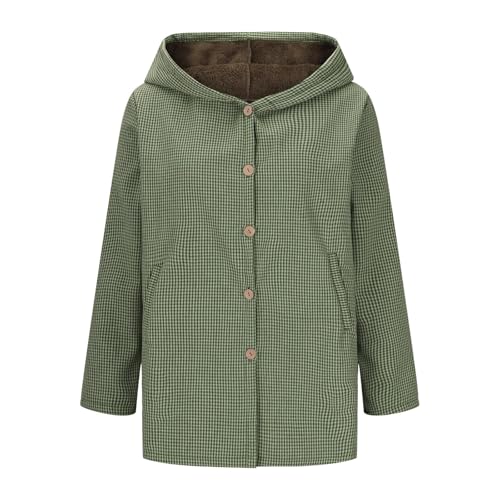 Juniors Long Sleeve Hood Shacket Coat for Women Crewneck Velvet Plaid Thermal Fuzzy Hooded Fall Winter Coat 20254