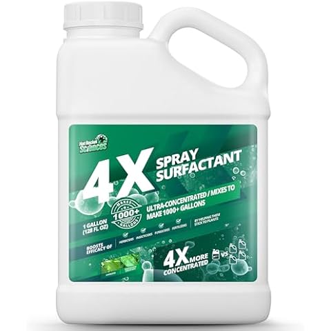 4X Non Ionic Surfactant - 1 Gallon, Makes 1000 Gallons - Nonionic Wetting Agent & Concentrated Surfactant Spray for Increased Product Efficacy, Ideal Spreader Sticker, No Foam Surfactant Wetting Agent Cover